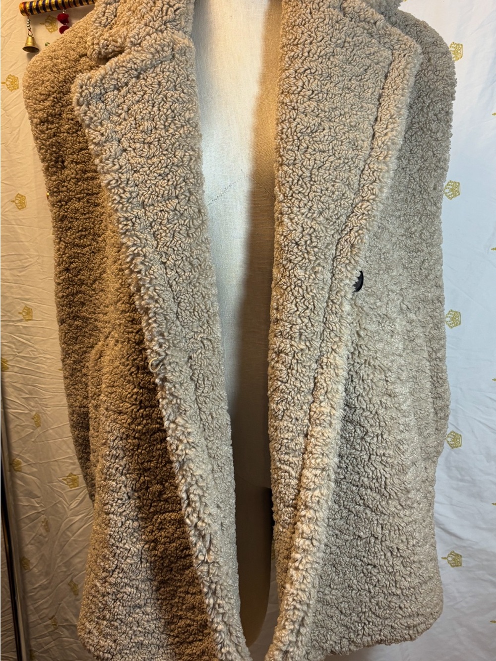 Reserved Plush Teddy Jacket in Beige